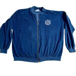 Boundary Line Full Zip Fleece Jacket Woman's L? See Measurement Blue Long Sleeve